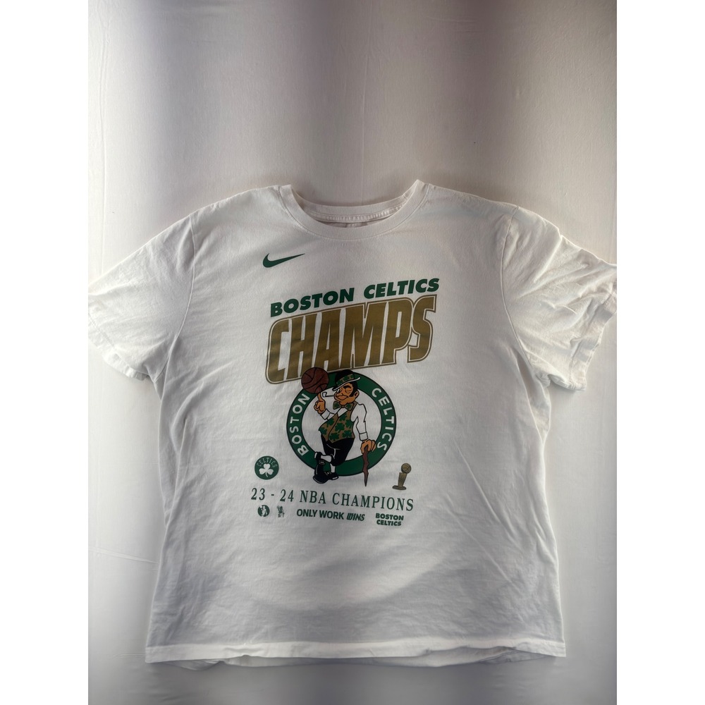 Nike Boston Celtics 2023-24 NBA Champions Roster T-Shirt Mens XXL White Tee